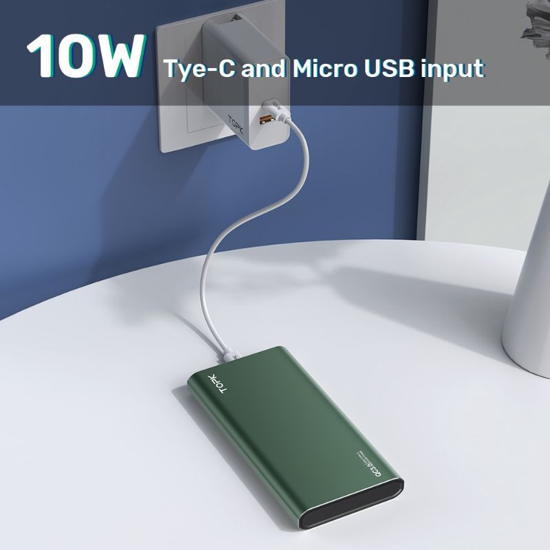 Sạc Dự Phòng TOPK I1006 10000mAh Cho iPhone Huawei Samsung Xiaomi Oppo