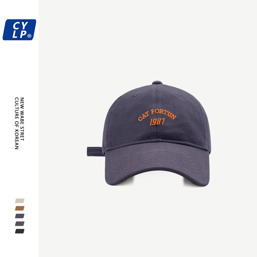 Nón lưỡi trai mềm thêu 1987 thời trang thu đông phong cách hàn quốc cho nam và nữ