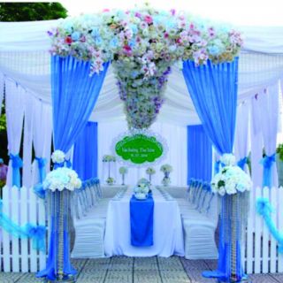 xả 2m dài vải voan nhúng màu đỏ