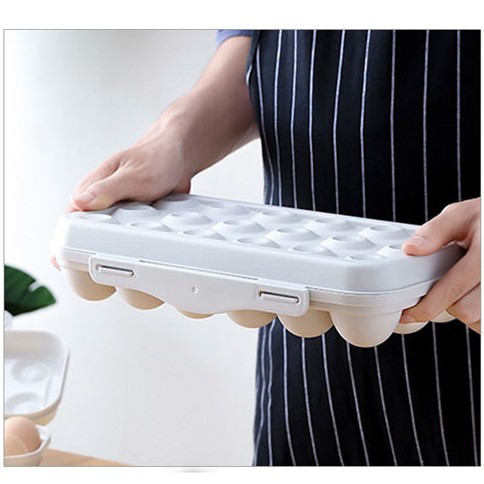 Hộp khay nhựa đựng trứng, kích thước 19x10x6cm, đựng được 12 quả trứng, có nắp chống đổ, nhựa an toàn cho sức khỏe