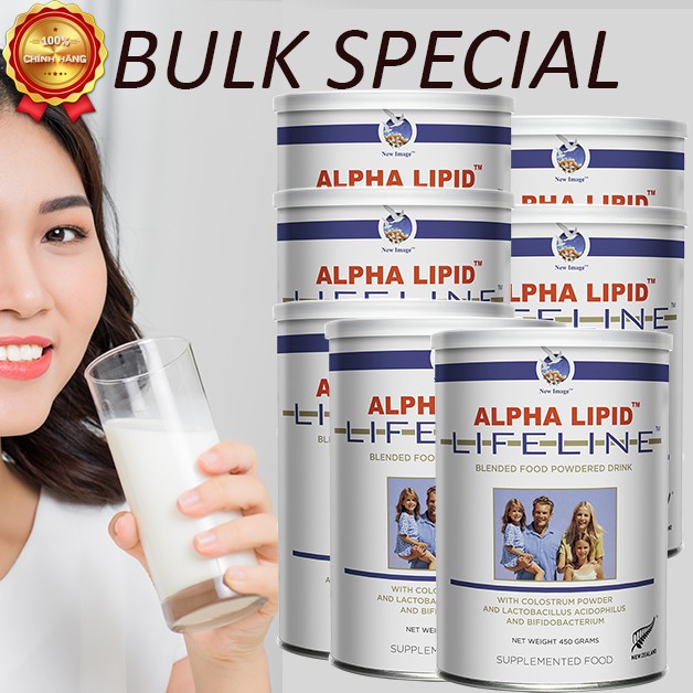 Sữa Non Alpha Lipid Lifeline Nguyên Mã Code 450g Của New Zealand  Tặng Kèm Bình Lắc Sữa và Hoá Đơn Mua Hàng