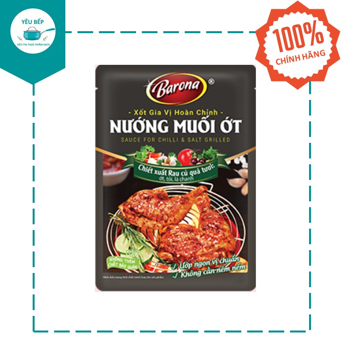 Xốt nướng muối ớt Barona 80g ướp ngon chuẩn vị