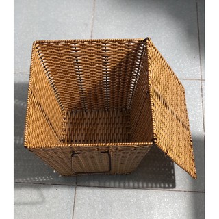Sọt nhựa giả mây dạng vuông KT: 30x30x34(cm)