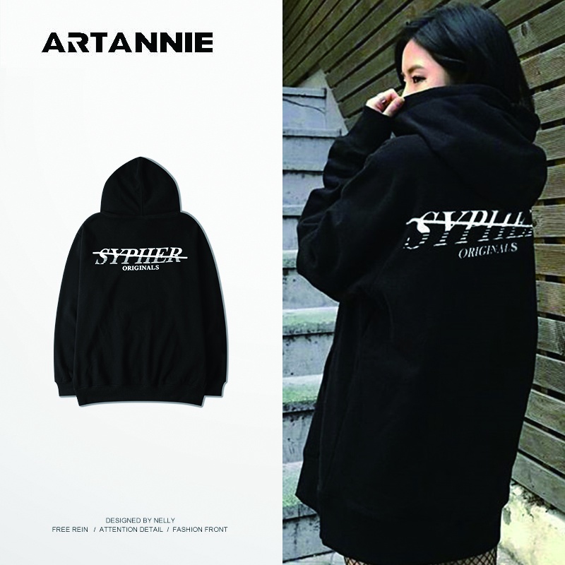 ARTANNIE Ready Stock- Các cặp đôi phụ nữ Nhật Bản retro graffiti in hip-hop Hàn Quốc kèm áo hoodie có đệm nhung | BigBuy360 - bigbuy360.vn