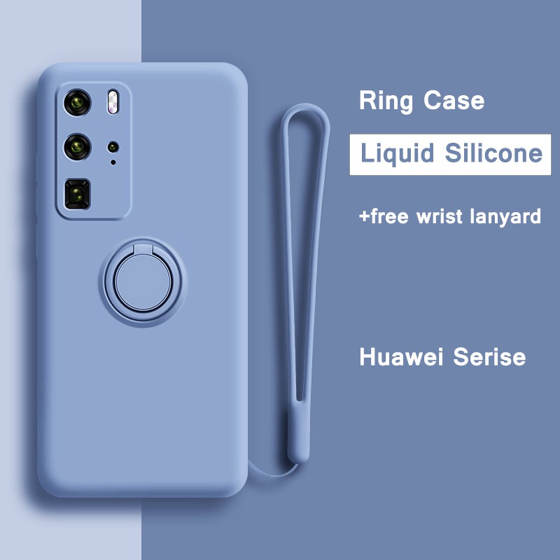 Ốp Điện Thoại Silicon Mềm Chống Sốc Có Vòng Đỡ Bảo Vệ Lens Cho Huawei P40 Pro Plus P30 P20 Pro Nova 5t