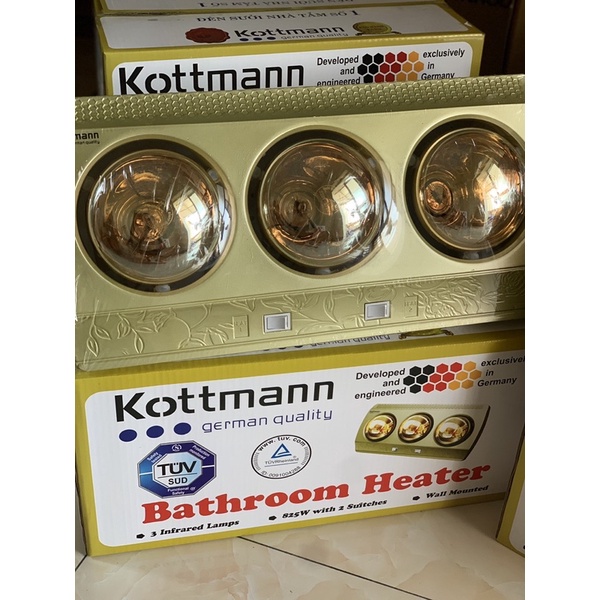 Đèn nhà tắm 2 bóng 3 bóng sưởi ấm nhanh, điều chỉnh từng bóng tiện lợi Đèn sưởi phòng tắm 2/3 bóng bảo hành 12 tháng