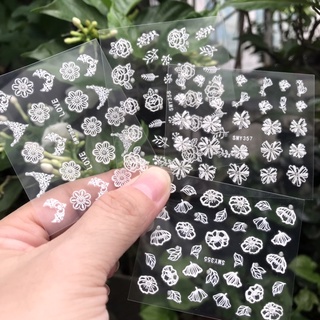 Sticker dán móng nail hoa cúc hoa cỏ may 3d