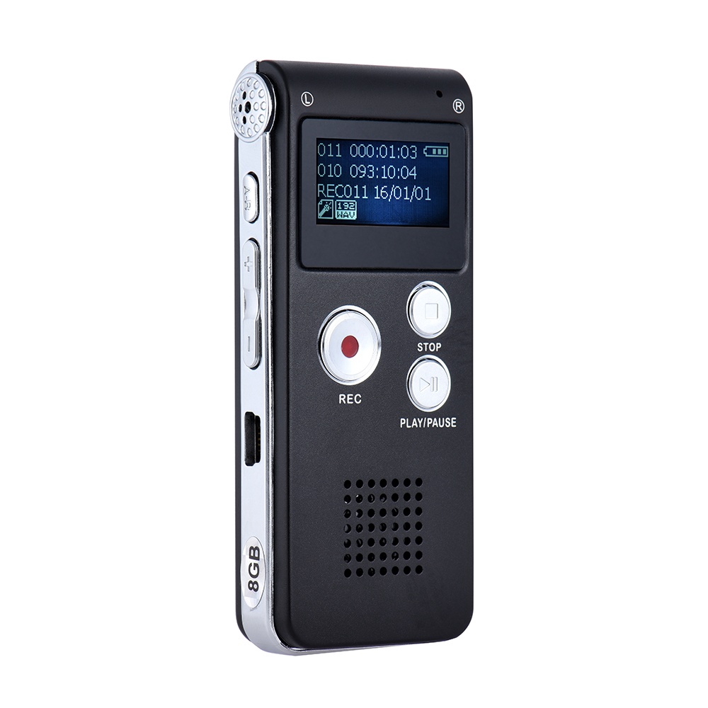 Situ Audio Recorder SK-012 8GB Smart Voice Audio Dictaphone MP3 Music Player Sound Recording Long Record Time about 280 hours Powerful magnet Clip LED Light