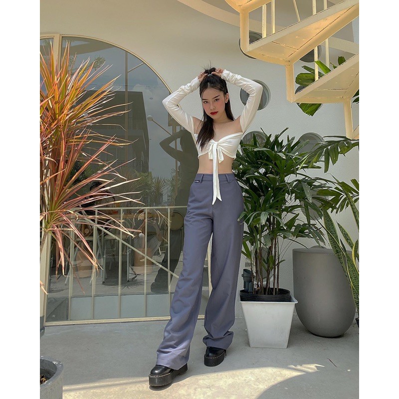 GILLBABY | Quần ống rộng tôn dáng kéo chân chất cotton (Ashy Pants)