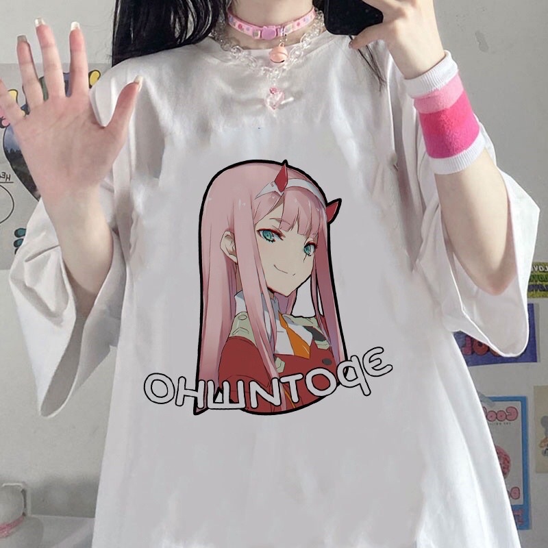HOT Áo thun tay ngắn in hoạt hình anime Darling in the FranXX Zero Two đủ size cực đẹp