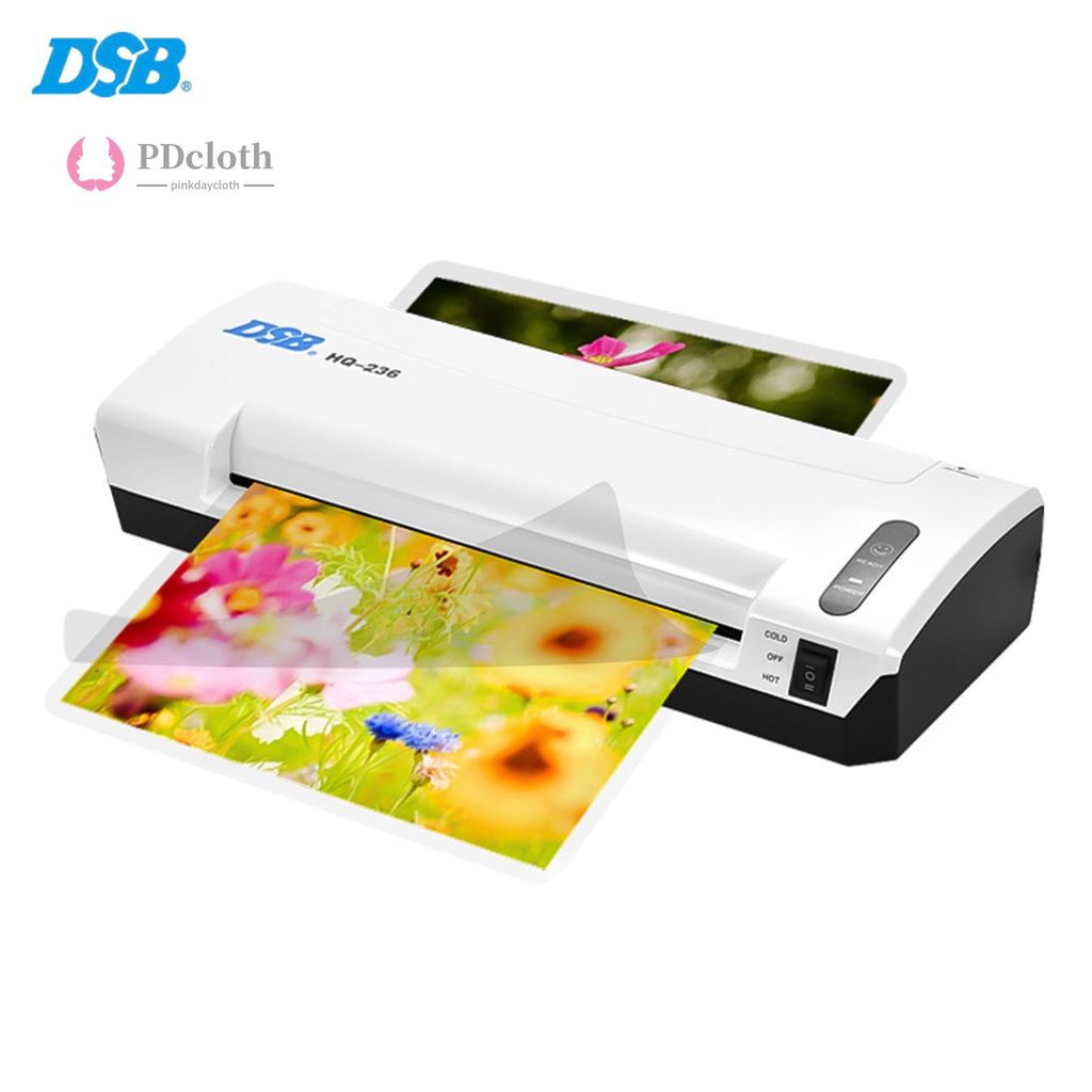 DSB HQ-236 A4 Photo Hot Cold Laminator Free Paper Trimmer Cutter 1.5-2min Warm Up 400mm/min Fast Speed for 80-125mic Film Laminating with Jam Release EU Plug