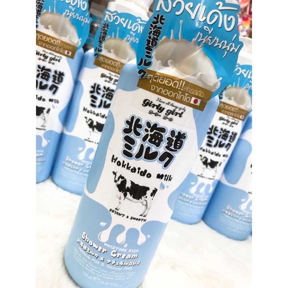 (700ml) Sữa tắm trắng Beauty Buffet Hokkaido Milk Whitening AHA Shower Cream