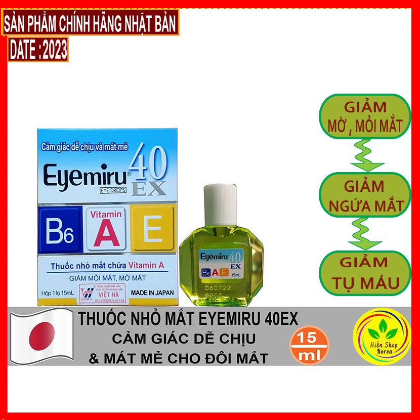 Combo 2 chai nước nhỏ mắt eyemiru 40EX nhật bản date 2023