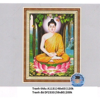 Tranh thêu chữ thập phật a di đà