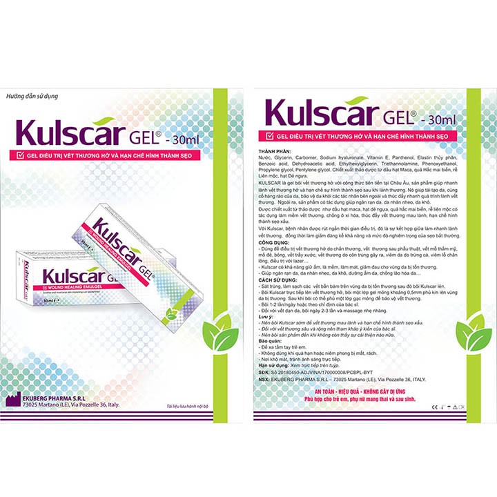 Kulscar Gel (Tuýp 30ml) - Hỗ Trợ Điều Trị Vết Thương Hở &amp; Hạn Chế Hình Thành Sẹo