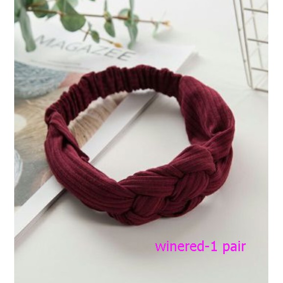 Băng đô xoắn nơ màu trơn thời trang cho nữ