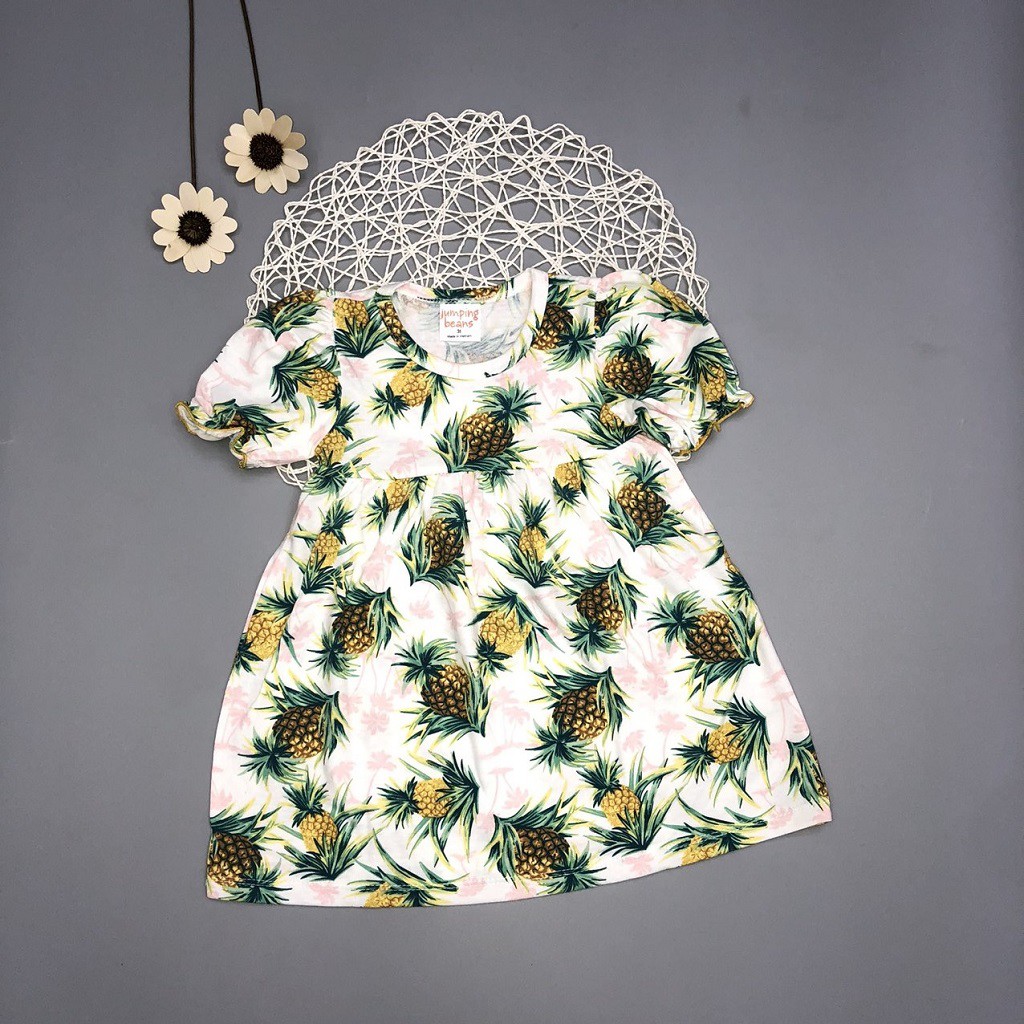 [Siêu Xinh] Váy Thun Tay Bồng Bé Gái, Size 3-7, Hàng Made In Vn, Chất Cotton Xuất Dư Đẹp