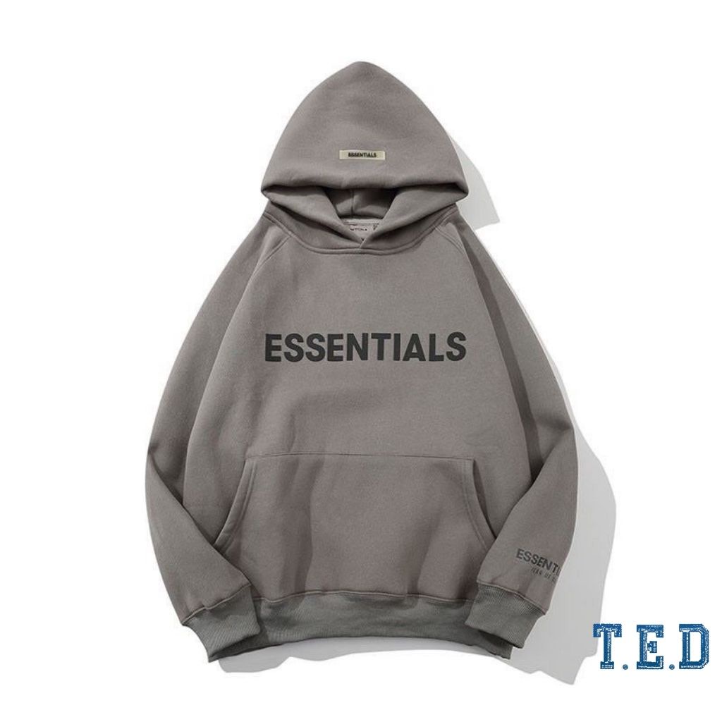 Áo hoodie Essentials nỉ bông dày dặn kèm ảnh thật POCAHOUSE Áo hoodie nam nữ nỉ bông TED12