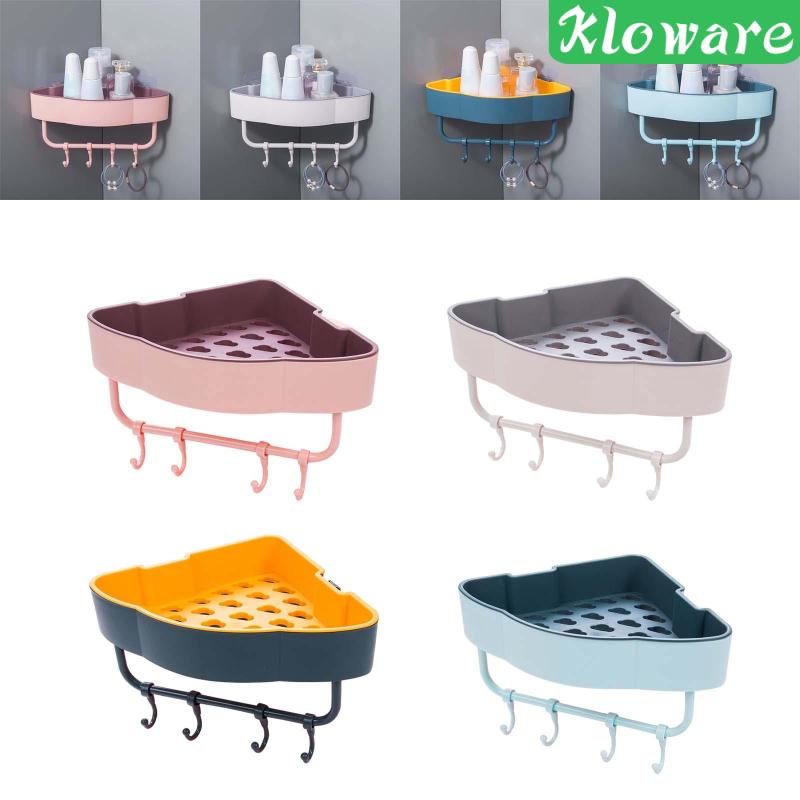 Kệ Đựng Đồ Dùng Gắn Góc Tường Có Lỗ Thoát Nước Tiện Dụng Cho Nhà Bếp / Nhà Tắm