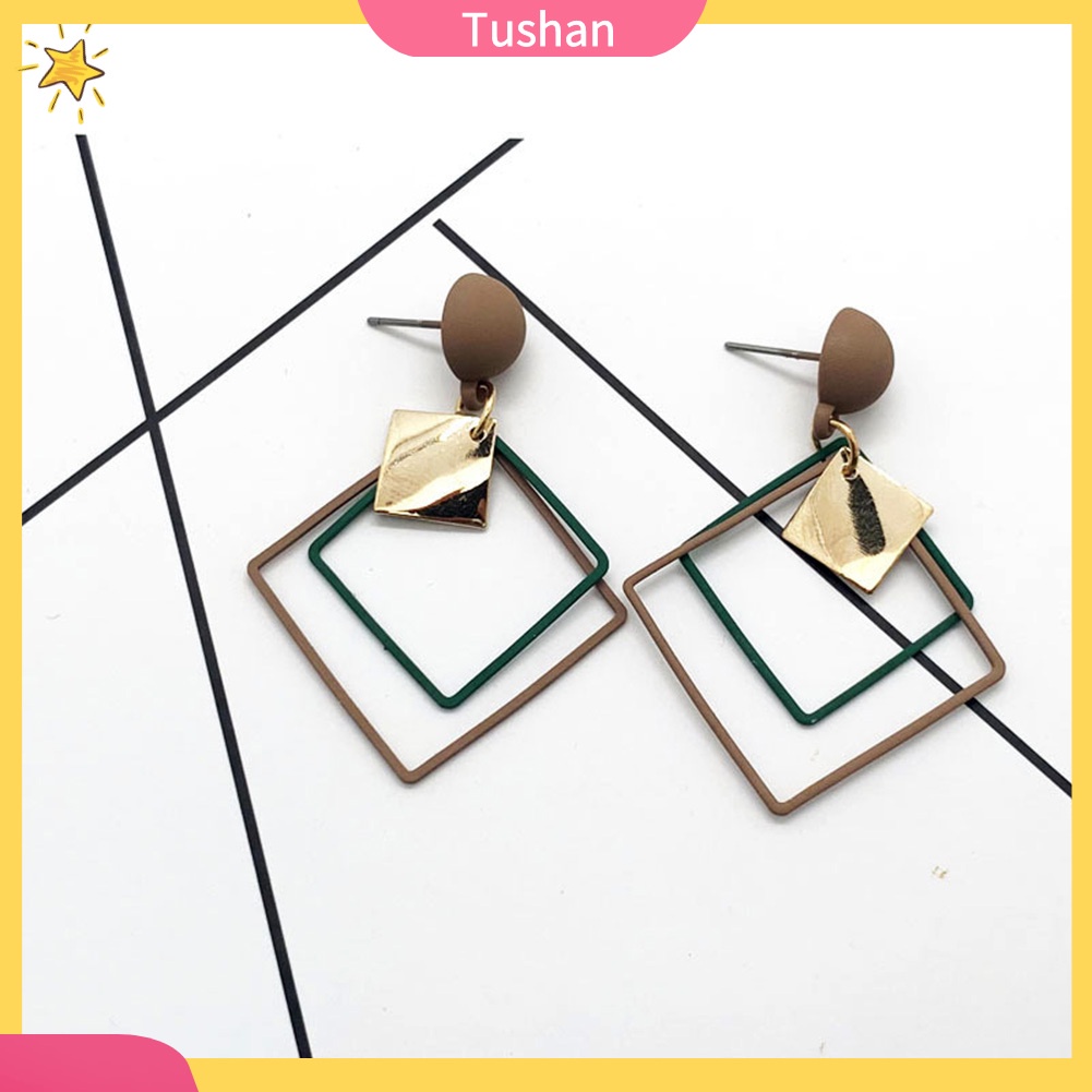 Đôi Khuyên Tai Dài Phối Hình Thoi Thời Trang Cho Nữ