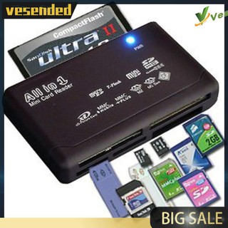 Đen Tất Cả Trong Một Đầu Đọc Thẻ Nhớ USB Ngoài Cardreader SD SDHC Mini Micro M2 MMC XD CF A V9