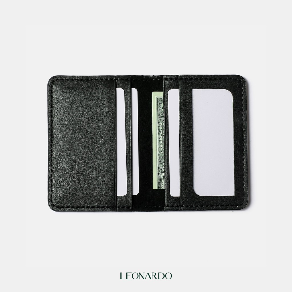 Ví Da Nam Đựng Thẻ Dáng Đứng Leonardo - Feasty Wallet - Da Bò Cao Cấp Bền Bỉ