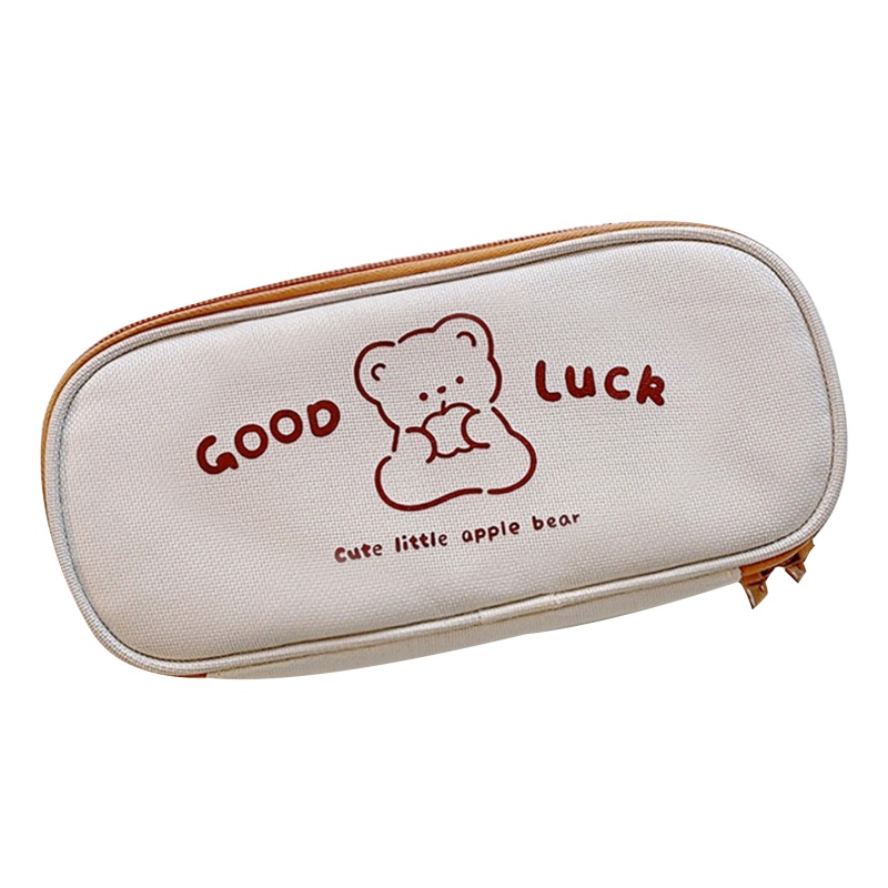 Túi Đựng Bút Bằng Vải Canvas Có Khóa Kéo Họa Tiết Dễ Thương
