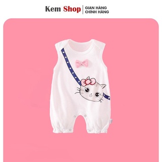 Bodysuit cho bé trai bé gái sơ sinh 1 2 tuổi, body cotton trẻ em- Kem Shop