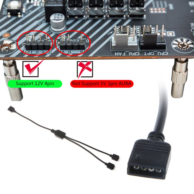 Cáp Chia Cổng Quạt 12V 4Pin Cho CPU