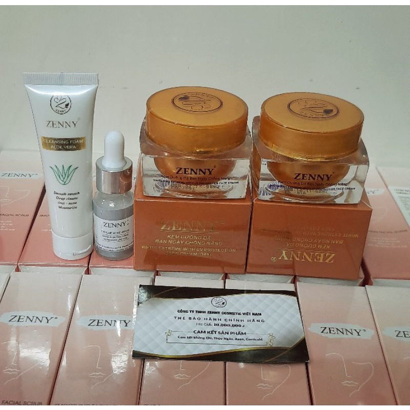 kem zenny (sỉ từ 3 bộ  )tặng son, serum, sữa rửa mặt , tế bào chết  mặt nạ  tùy chọn