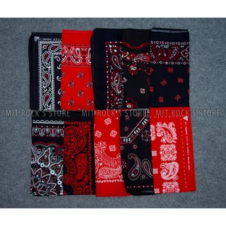 Khăn Bandana hoa văn đỏ , Khăn Thái Lan 100% cotton, Khăn vuông
