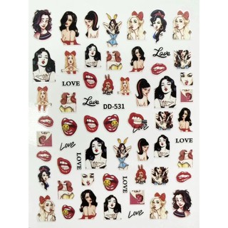 sticker dán móng tay nail hình môi