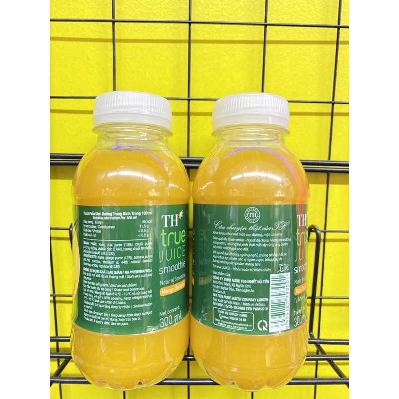 Nước trái cây xay Xoài Chuối tự nhiên TH true JUICE smoothie chai 300ml