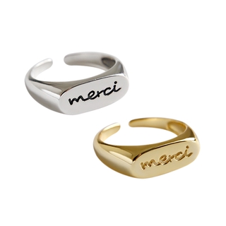 【BS】✨S925 Sterling Silver Ring Vintage Letter Ring Joint Tail Ring