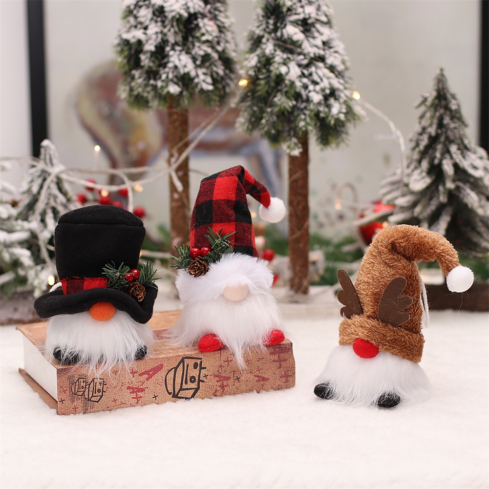 Đồ trang trí Giáng sinh Gnomes sang trọng có đèn LED phát sáng cho búp bê vô danh