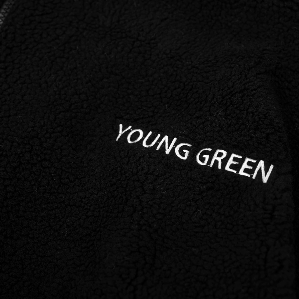 Áo Bông Unisex YOUNG GREEN Fleece Phom Oversized - Thêu