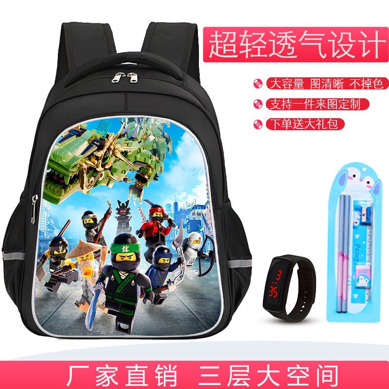 Ba Lô Đi Học Họa Tiết Ninja Phantom Dành Cho Bé Trai 3-10 Tuổi Lớp 1-5 6