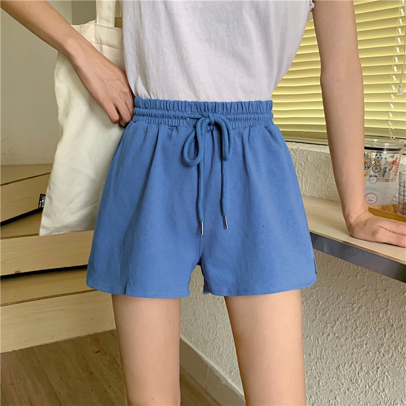 Quần Đùi Thể Thao Ống Rộng Lưng Cao Thời Trang Mùa Hè Cho Nữ