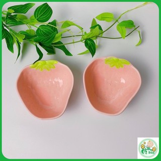 Chén bát ăn dặm gốm sứ hình quả dâu hồng