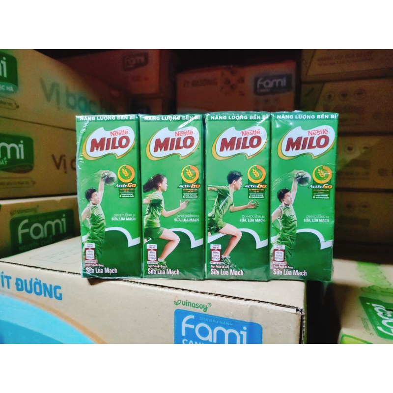 0Lốc 4hộp thức uống lúa mạch Milo Active Go 180ml