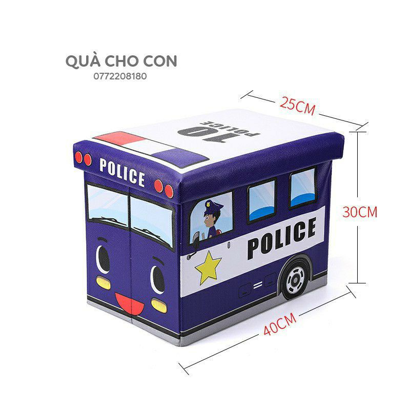 Thùng đựng đồ chơi đa năng Scholl Bus cho bé