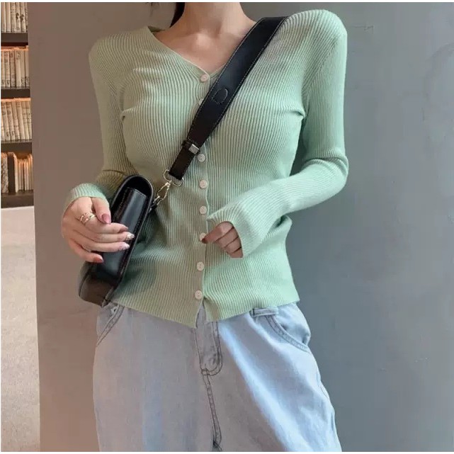 Áo cardigan len mỏng nhiều màu chất đẹp hàng Quảng Châu 434