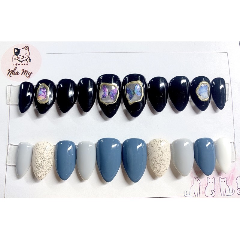 [Nail Box] combo móng úp thiết kế ẩn bướm , mix màu