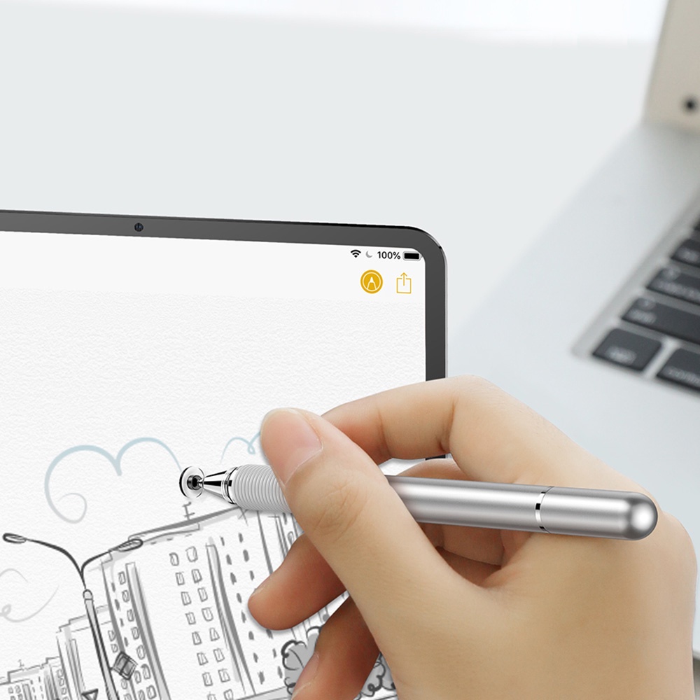 Bút Cảm Ứng làm việc ,Bút Vẽ, Bút viết , Chơi Game  2 Trong 1 Baseus dùng cho Smartphone, Ip ,Tablet ,samsung