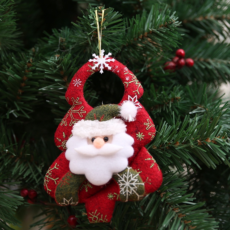 Phụ Kiện Treo Trang Trí Cây Thông Giáng Sinh Ba Chiều Không Dệt Hình Ông Già Noel