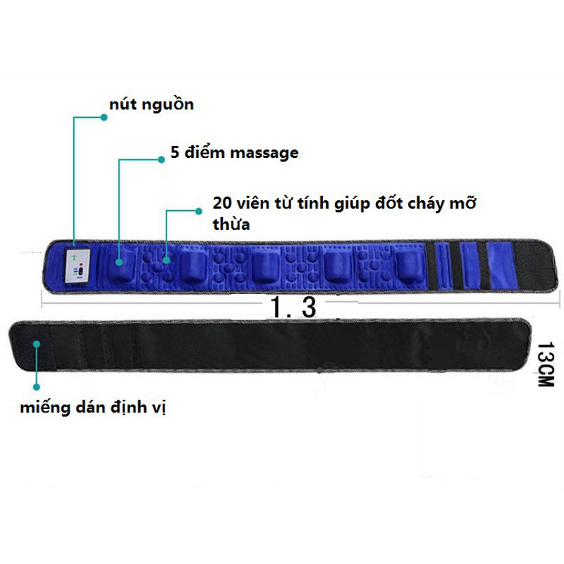 Đai Massage X5 Rung Nóng Giảm Mỡ Bụng Và Toàn Thân Hiệu Quả - Đai Massage Giảm Béo Giảm Mỡ Bụng An Toàn - 15cm MỠ.