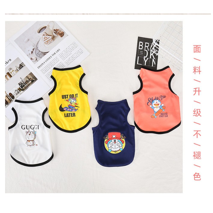 Áo Phông ba lỗ cho chó mèo chất vải đẹp họa tết mèo máy Doraemon