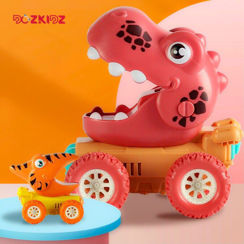 Xe khủng long chạy đà 4 bánh - đồ chơi cho trẻ từ 1 tuổi trở lên - DOZKIDZ