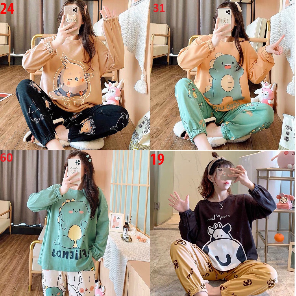 Đồ bộ nữ dài tay, Đồ bộ thu đông dài tay, Đồ bộ mặc ở nhà cho nữ, Đồ bộ ngủ thun dành cho nữ cực hot | BigBuy360 - bigbuy360.vn