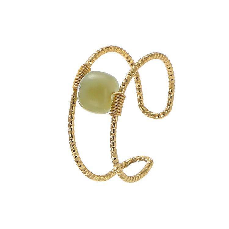 Nhẫn Đeo Tay Hai Lớp Đính Ngọc Trai Tự Nhiên Phong Cách Hetian